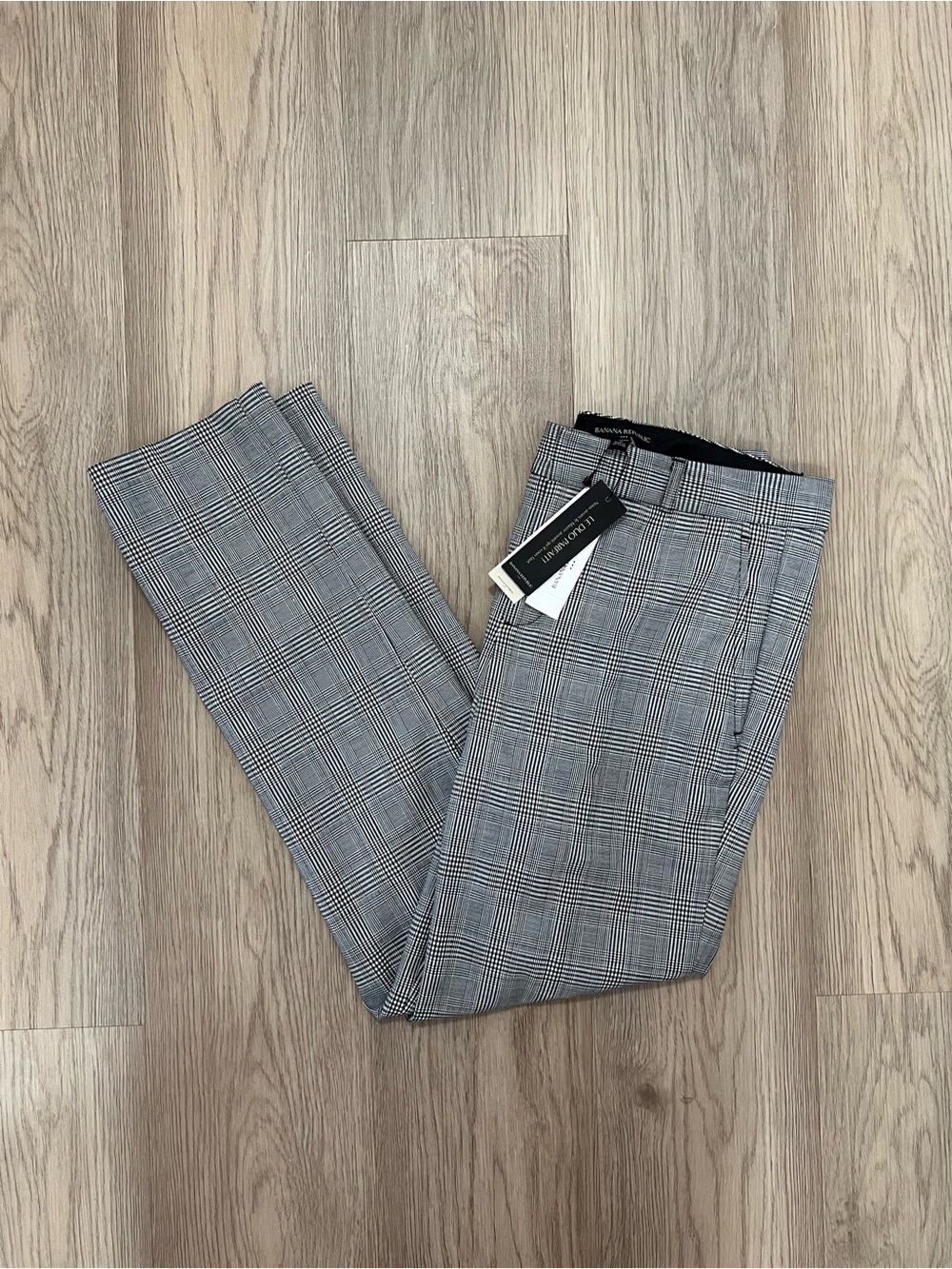Banana Republic Ryan Pants Womens 4 Plaid Straight Leg Slim Career Trousers NWT